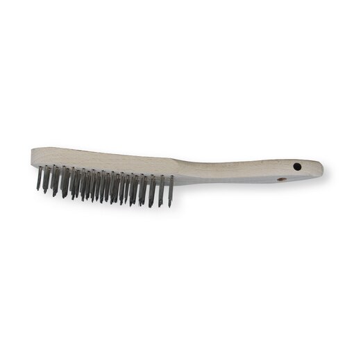 Hand brush wood  handle stainless steel 5 rows